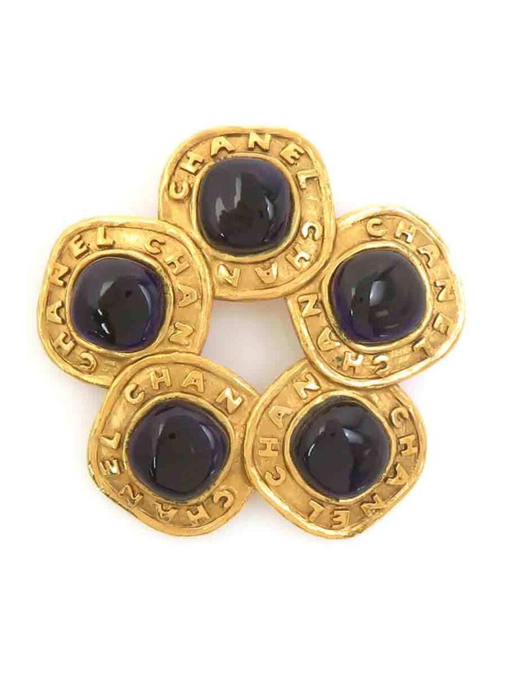Chanel Brooch Glass And Metal Gold #327632C85B